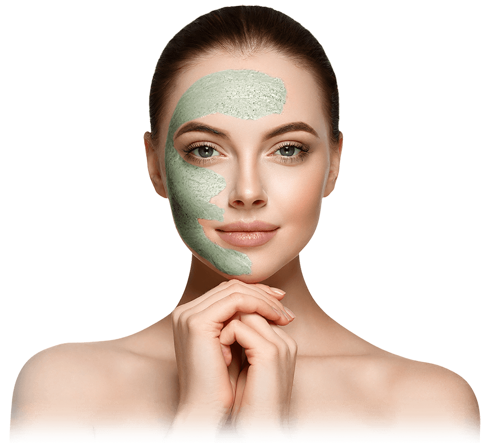 Inicio 21 woman spa mask black half face beauty concept M9ZAHJY 1