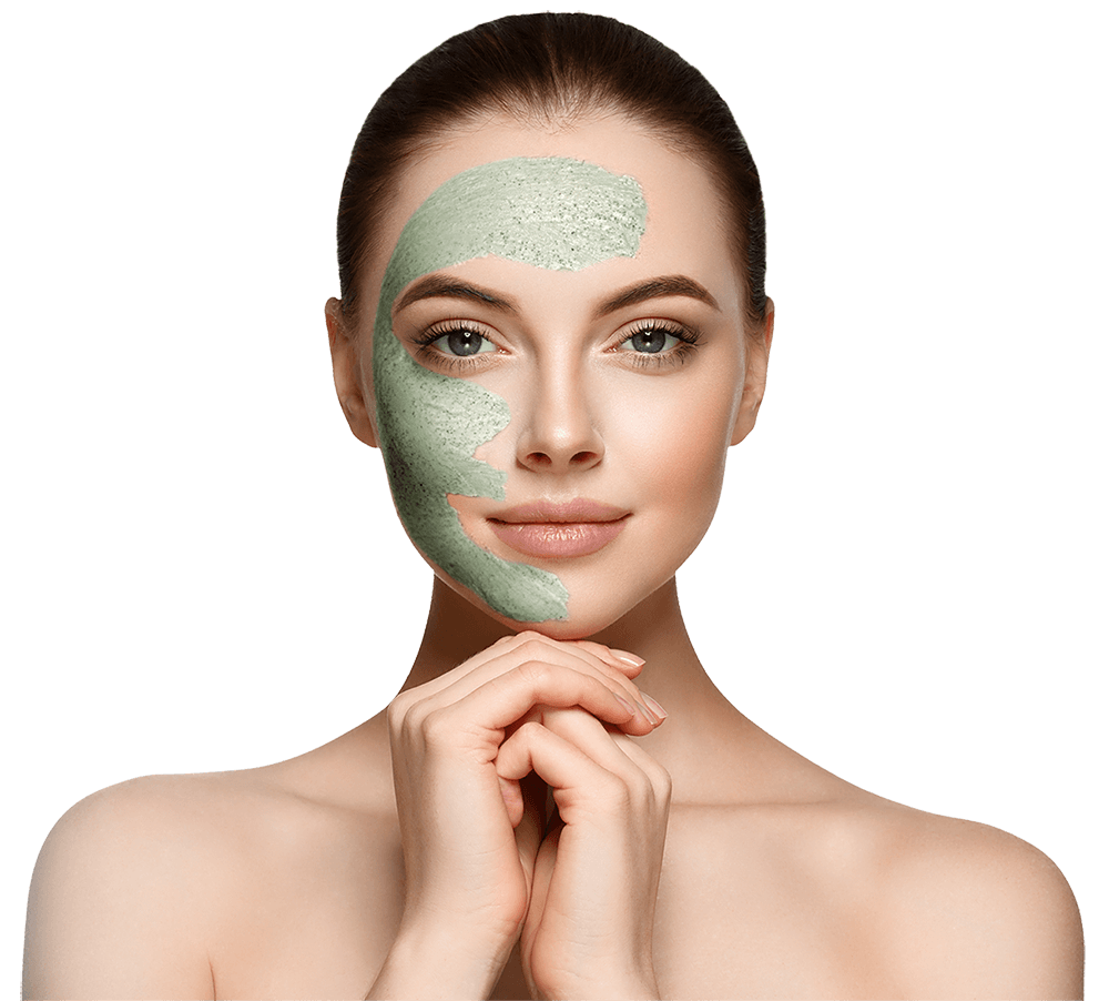 Inicio 20 woman spa mask black half face beauty concept M9ZAHJY